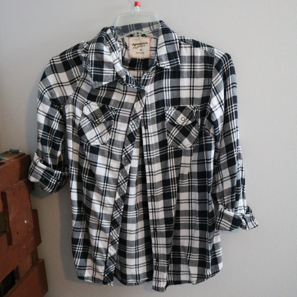 Black and white plaid shirt